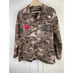 Banana Republic Modern Fit Women's Size S Green Pink Camouflage Utility Jacket
